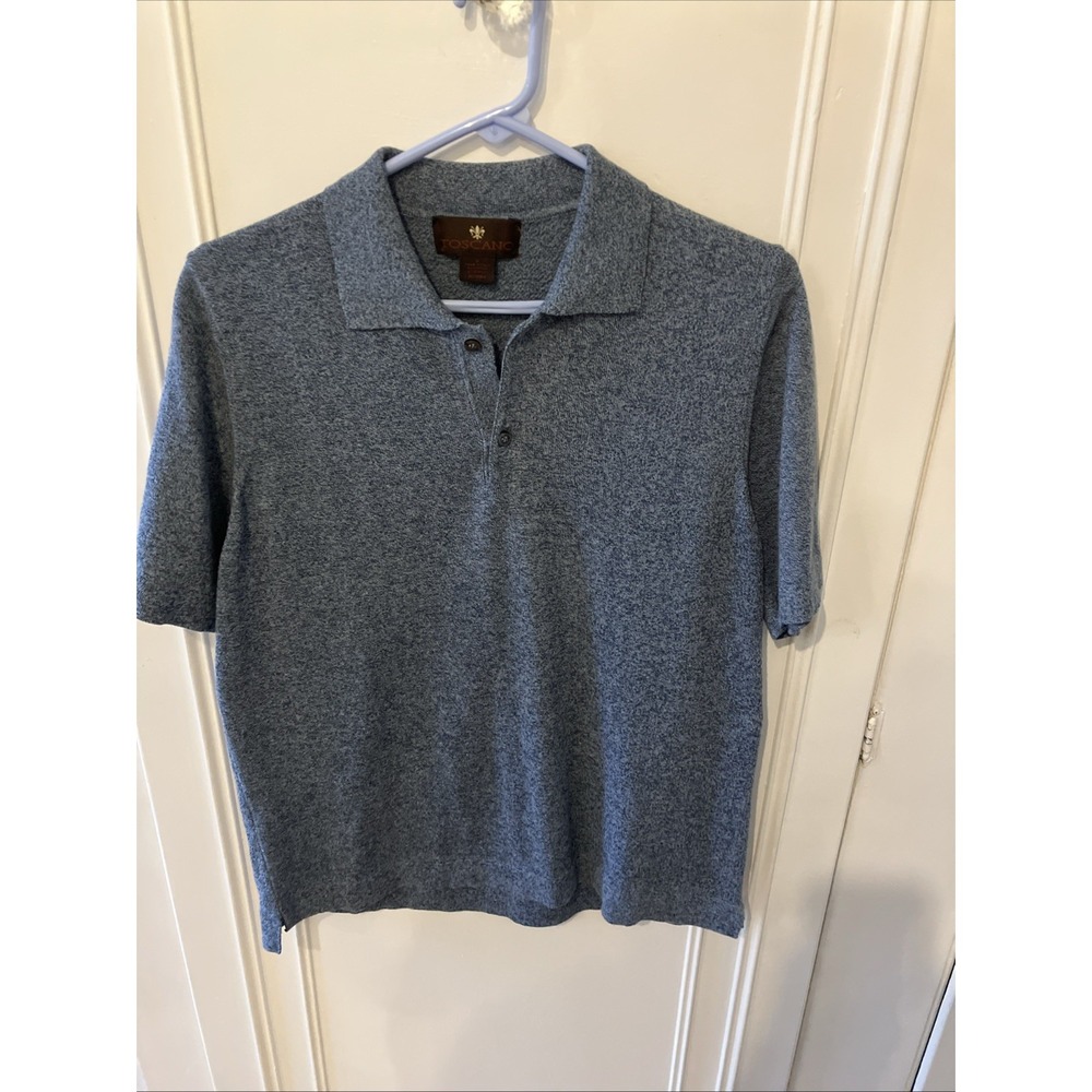 Toscana Cotton Mix Polo Top Short Sleeve Made In Italy M